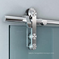 Outdoor glass roller sliding barn door track system